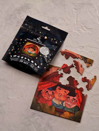 Деревянный пазл Три поросенка Mr. Puzz