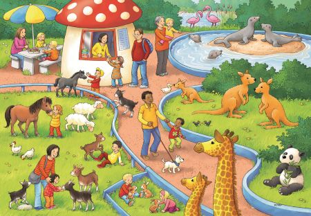 Пазл Ravensburger День в Зоопарке 2х24 элемента