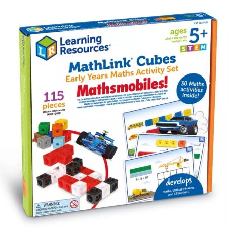 Развивающий набор Соединяющиеся кубики Машинки с карточками Learning Resources