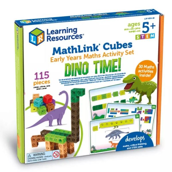 Развивающий набор Соединяющиеся кубики Дино-тайм с карточками Learning Resources