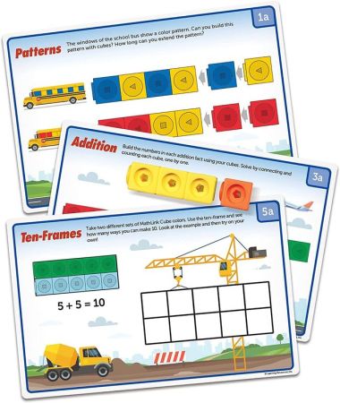 Развивающий набор Соединяющиеся кубики Машинки с карточками Learning Resources