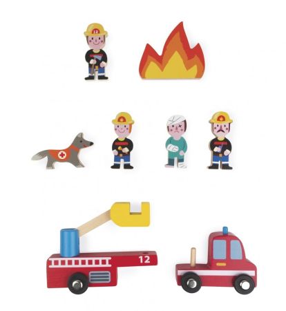 Набор деревянных фигурок Маленькие истории. Пожарные Janod