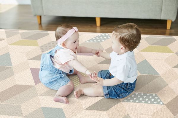 Детский коврик двусторонний Parklon Pure Soft Космос и Зигзаги, 190x130x1.2 см