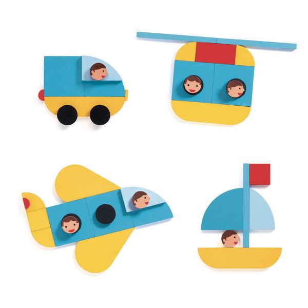 Конструктор деревянный Транспорт Djeco