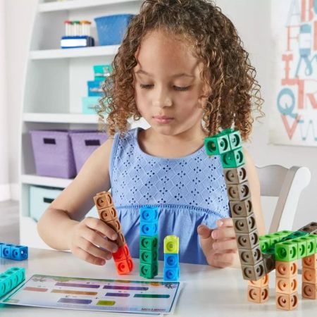 Развивающий набор Соединяющиеся кубики Дино-тайм с карточками Learning Resources