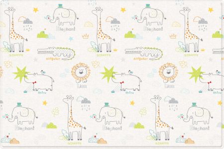 Детский коврик двусторонний Parklon Pure Soft Арт-деко и Зоопарк, 190x130x1.2 см