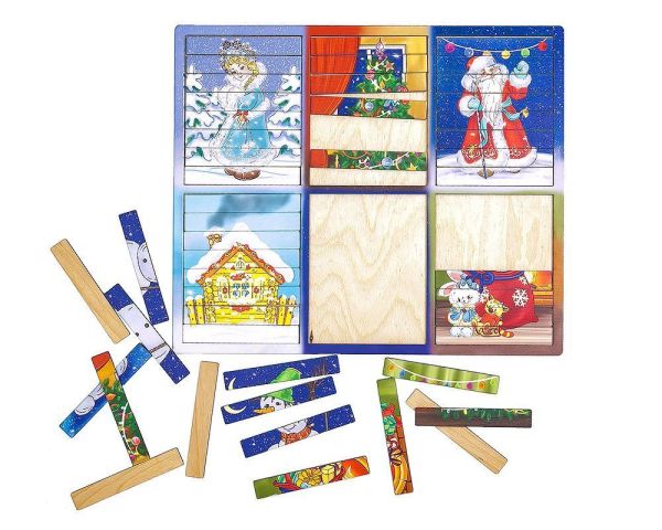 Новогодние пазлы из палочек Smile Decor