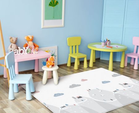 Детский коврик двусторонний Parklon Pure Soft Монстера/Холмы, 190x130x1.2 см