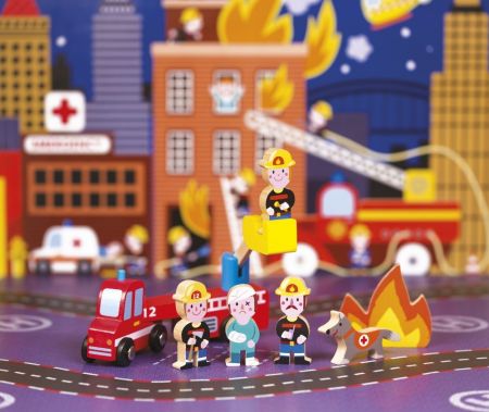 Набор деревянных фигурок Маленькие истории. Пожарные Janod