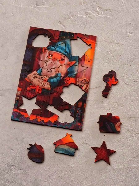 Деревянный пазл "Уютный гномик" Mr. Puzz