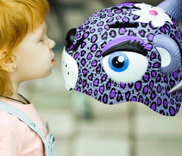 Шлем Purple Leopard коллекция 2017 (сиреневый леопард) Crazy Safety