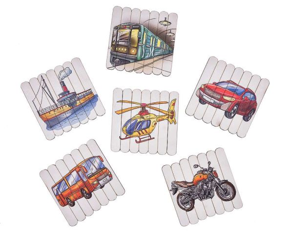 Пазлы из палочек "Транспорт" Smile Decor