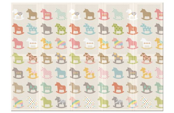 Коврик детский складной Parklon Portable Деревянные лошадки, 200x140x1 см