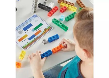 Развивающий набор Соединяющиеся кубики Машинки с карточками Learning Resources