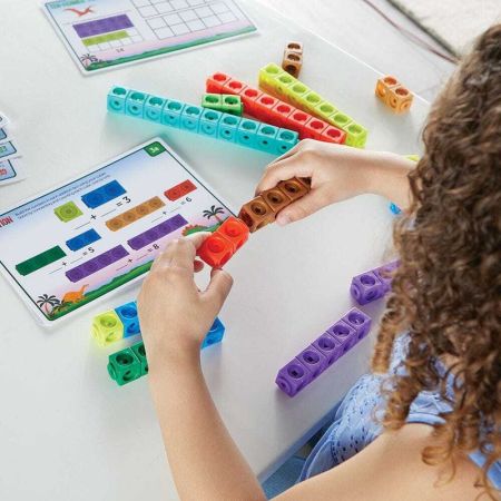 Развивающий набор Соединяющиеся кубики Дино-тайм с карточками Learning Resources