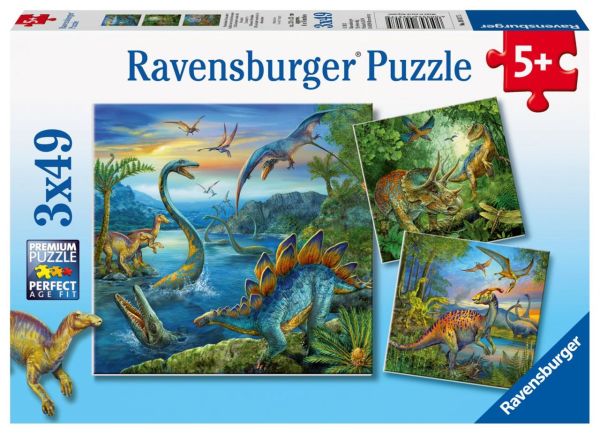Пазл Ravensburger Динозавры 3х49 элемента