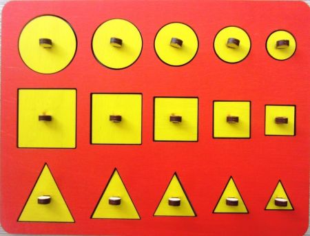 Рамки - вкладыши М. Монтессори "Больше-меньше" Smile Decor