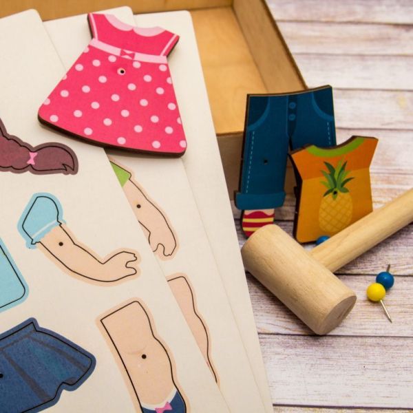 Конструктор Веселые гвоздики Модницы WoodLandToys Конструктор Веселые гвоздики Модницы WoodLandToys