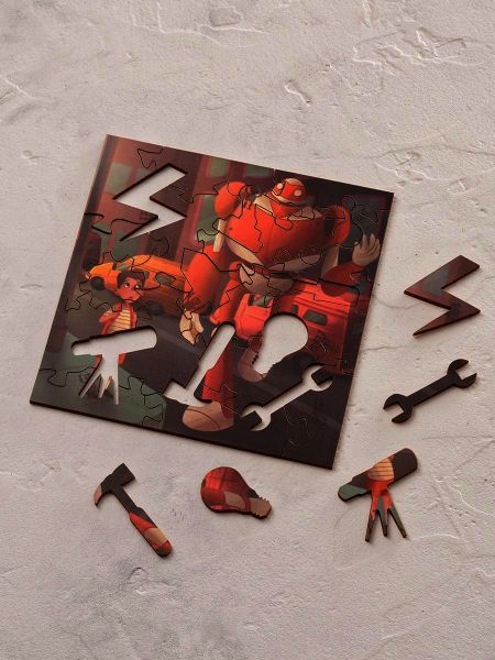 Деревянный пазл Тим и робот Айбо Mr. Puzz Деревянный пазл Тим и робот Айбо Mr. Puzz