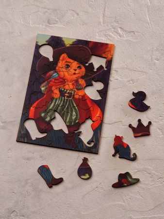 Деревянный пазл "Кот в сапогах" Mr. Puzz