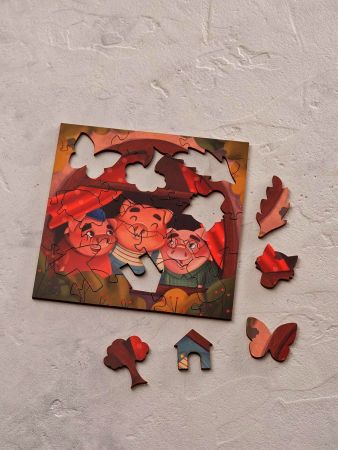 Деревянный пазл Три поросенка Mr. Puzz