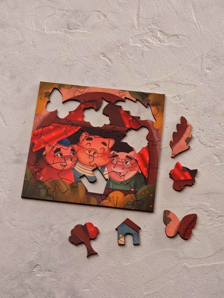 Деревянный пазл Три поросенка Mr. Puzz