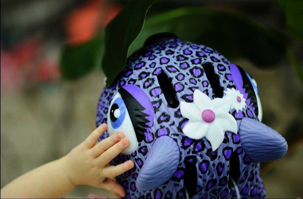 Шлем Purple Leopard коллекция 2017 (сиреневый леопард) Crazy Safety