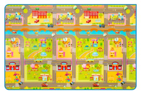 Детский коврик двусторонний Parklon Prime Living Мишка на каникулах и Дороги, 200x180x1.0 см