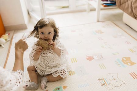 Детский коврик двусторонний Parklon Prime Living Котики и Веселый город, 200x150x1.0 см