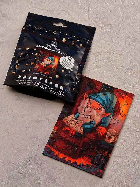 Деревянный пазл "Уютный гномик" Mr. Puzz