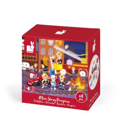 Набор деревянных фигурок Маленькие истории. Пожарные Janod