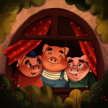 Деревянный пазл Три поросенка Mr. Puzz