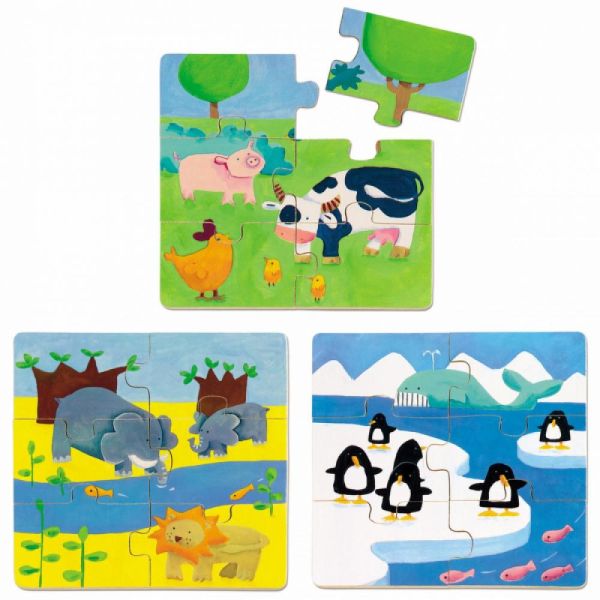 Деревянный пазл Djeco ДуоАнимо