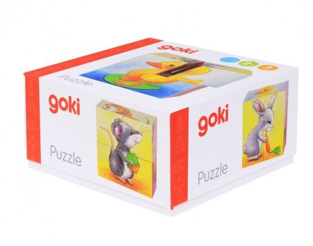 Деревянные кубики Зверюшки Goki